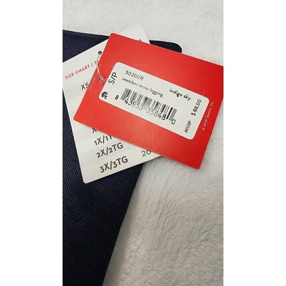 Spanx Look at Me Now Seamless Moto Leggings Indigo Sky Blue Small - Picture 9 of 10